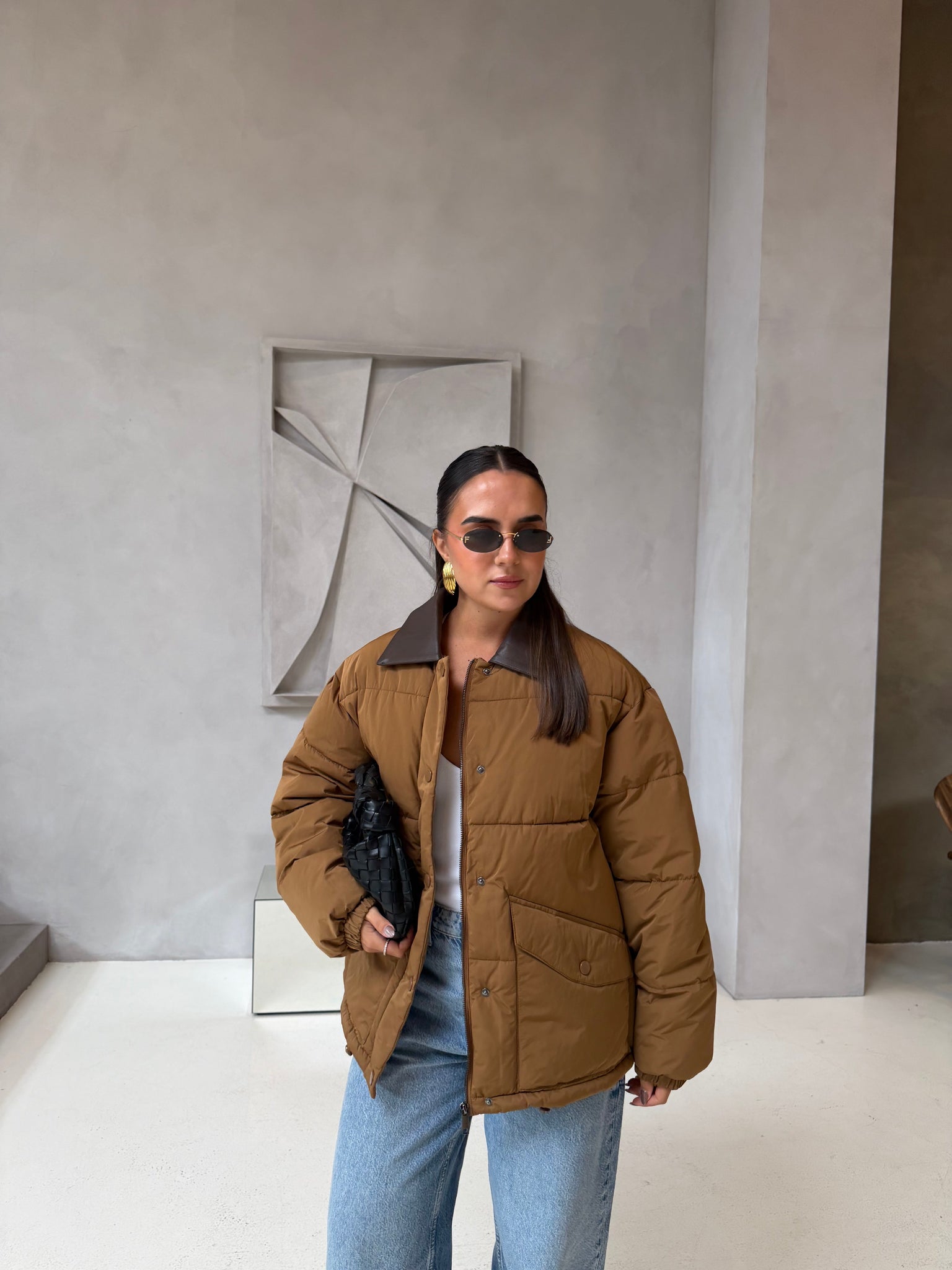 Doudoune col camel (8777)