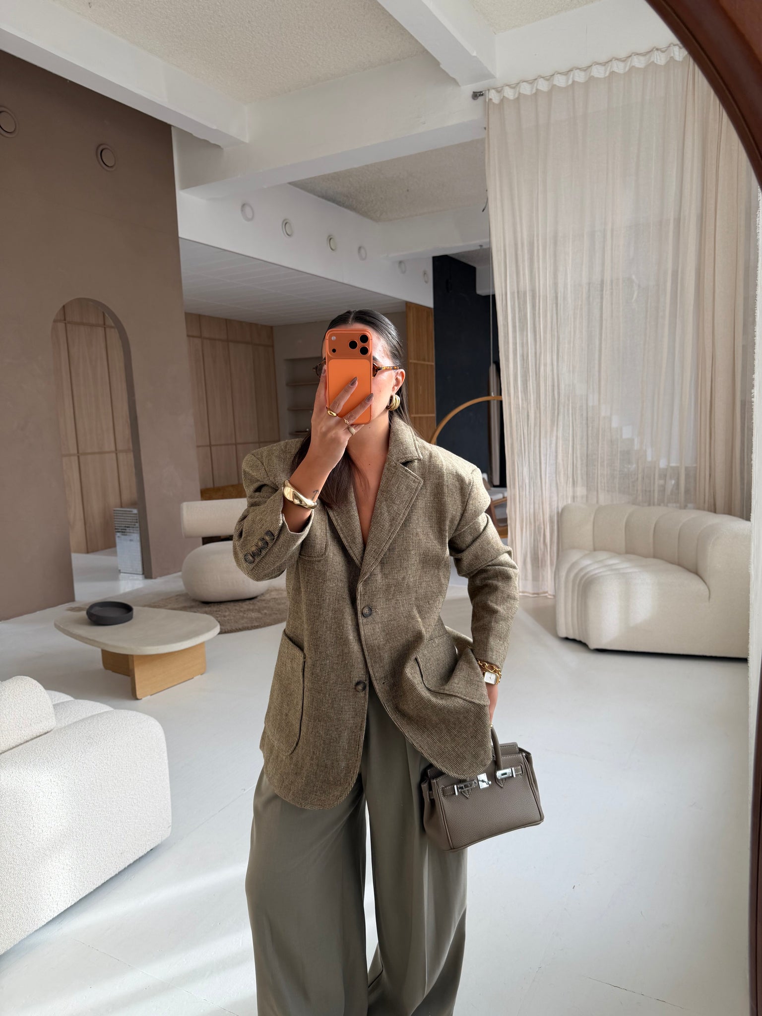 Blazer pied de poule vert (3173)