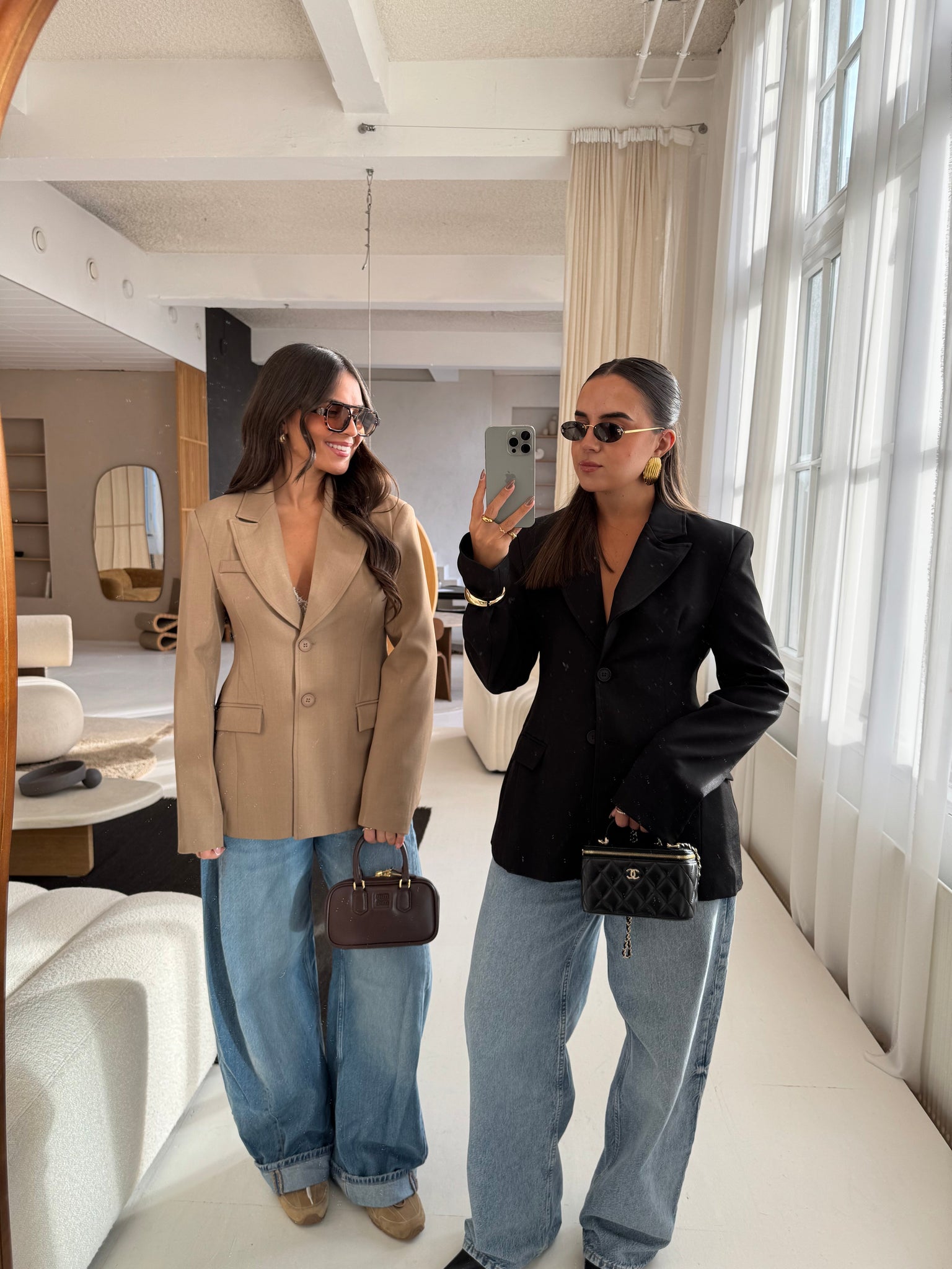 Blazer cintré camel (V6399)