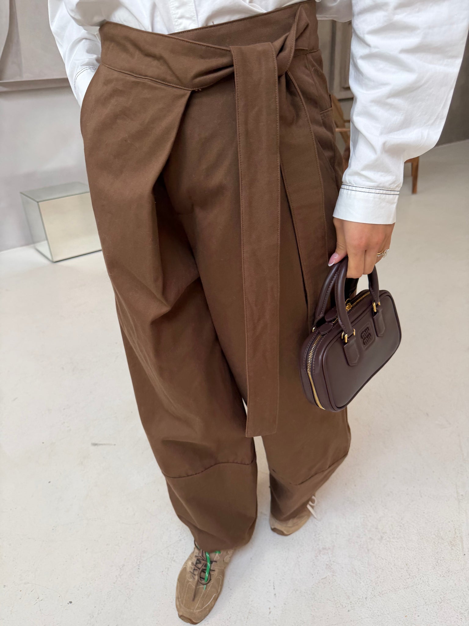 Pantalon FLORA marron (E3505)