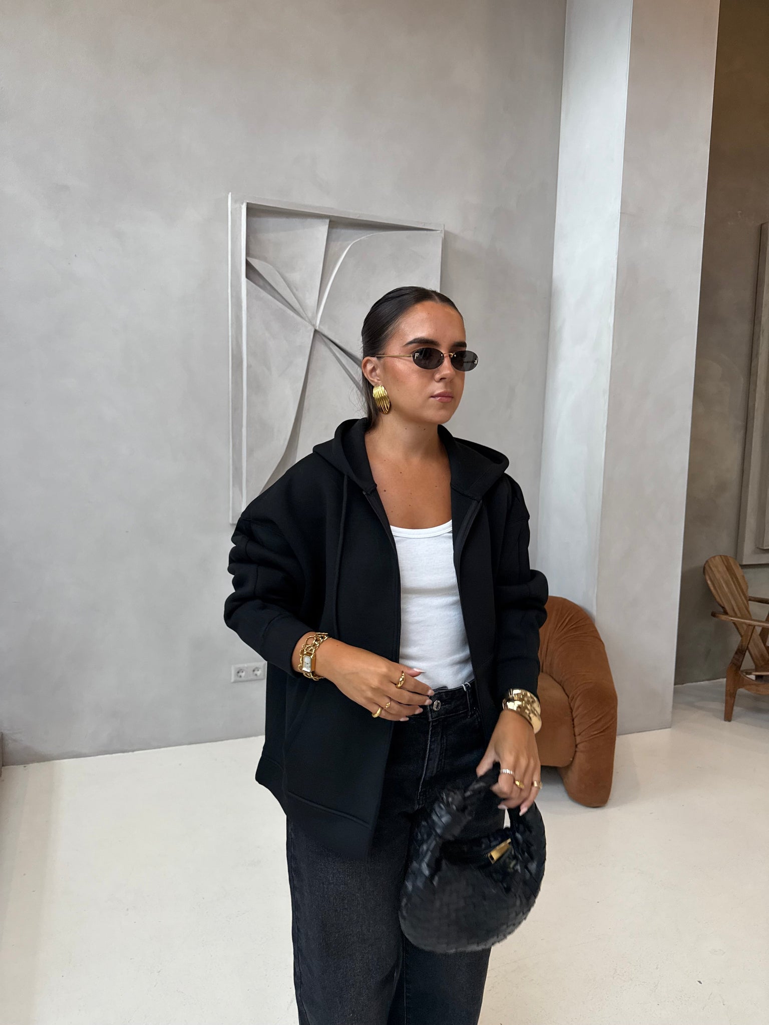 Gilet noir à zip (jw1822)