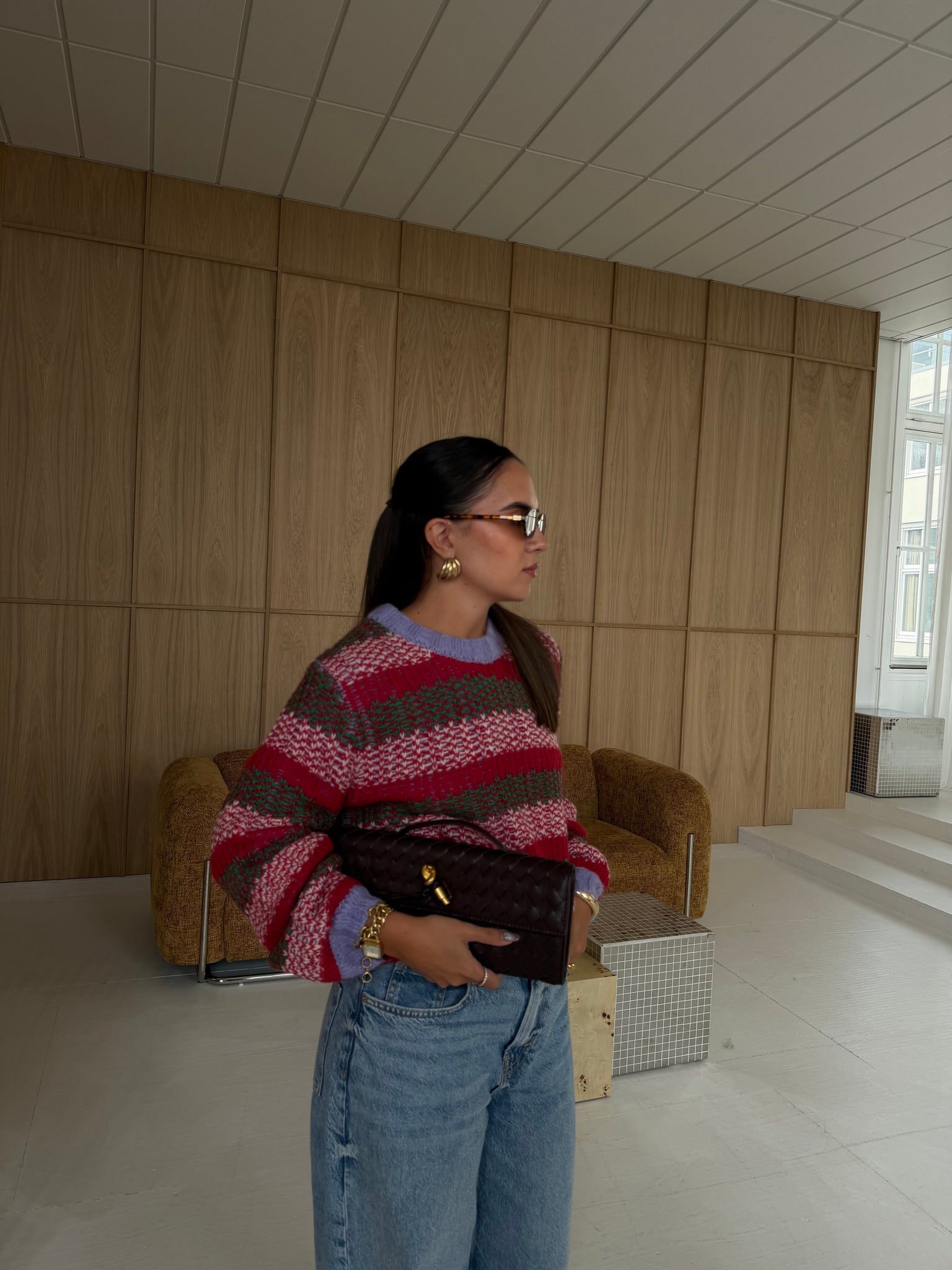 Pull crochet violet/vert (24203413)