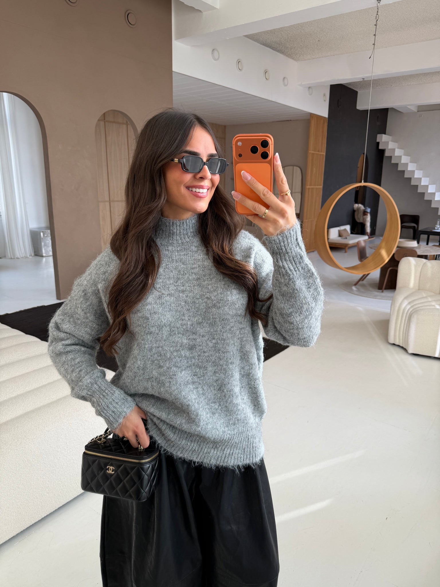 Pull IVI col roulé GRIS (XS009)