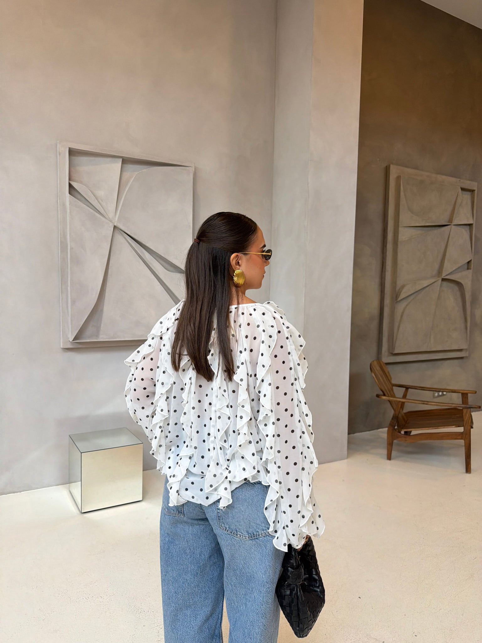 Chemise volant pois (3898)