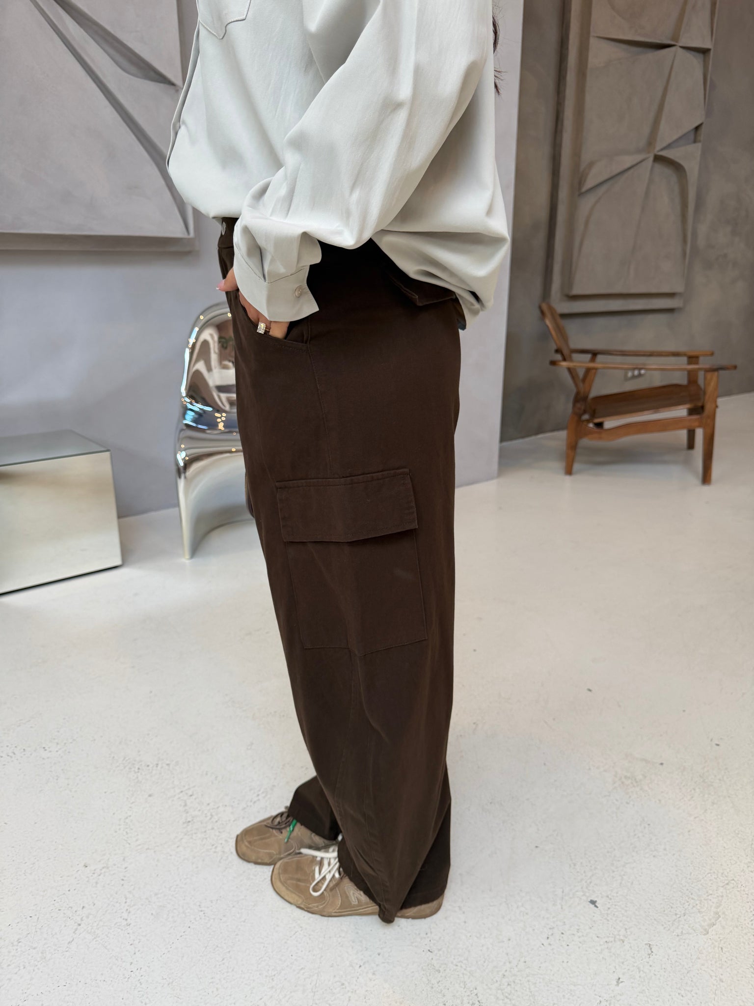 Pantalon cargo marron (MA8886)