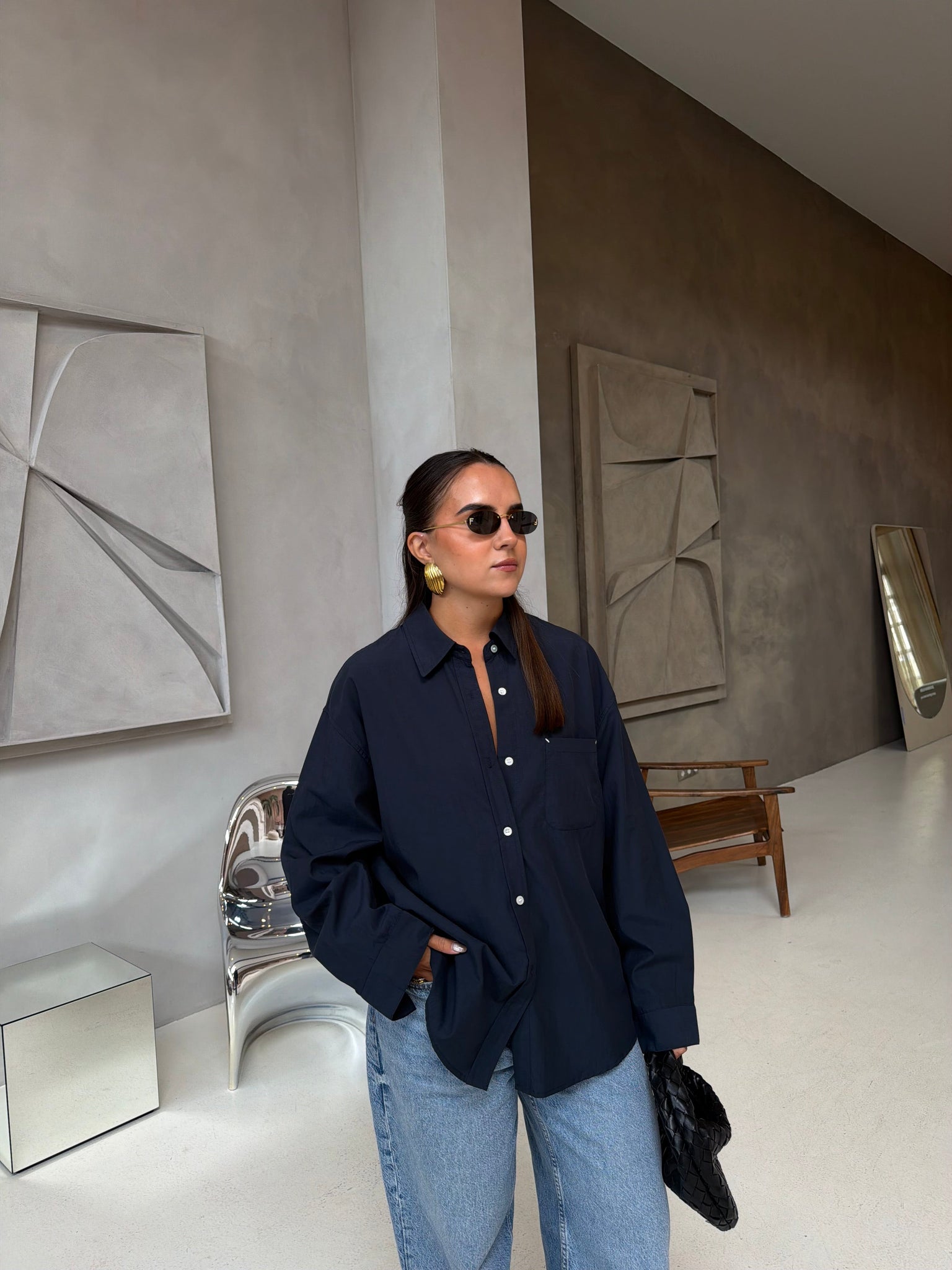 Chemise LINA foulard bleue marine (MA7601)