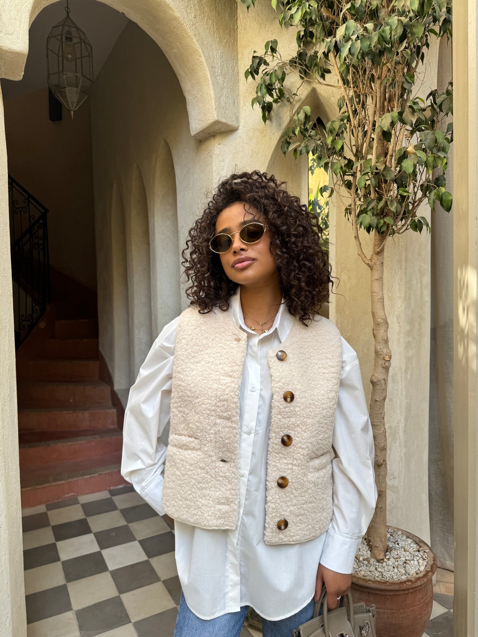 Veste sans manche BEL crème (G2306)