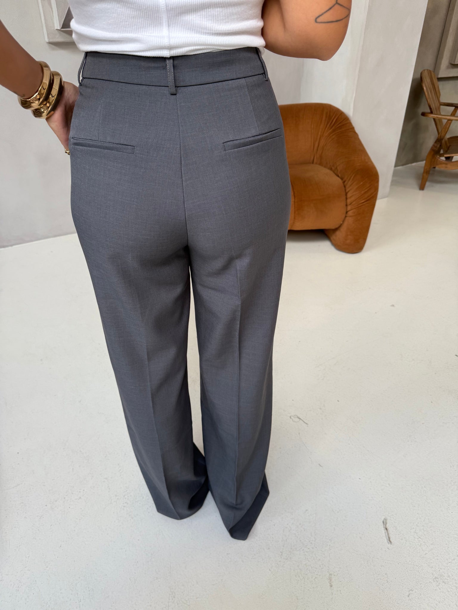 Pantalon VALENTINE fluide gris (vs-9002)