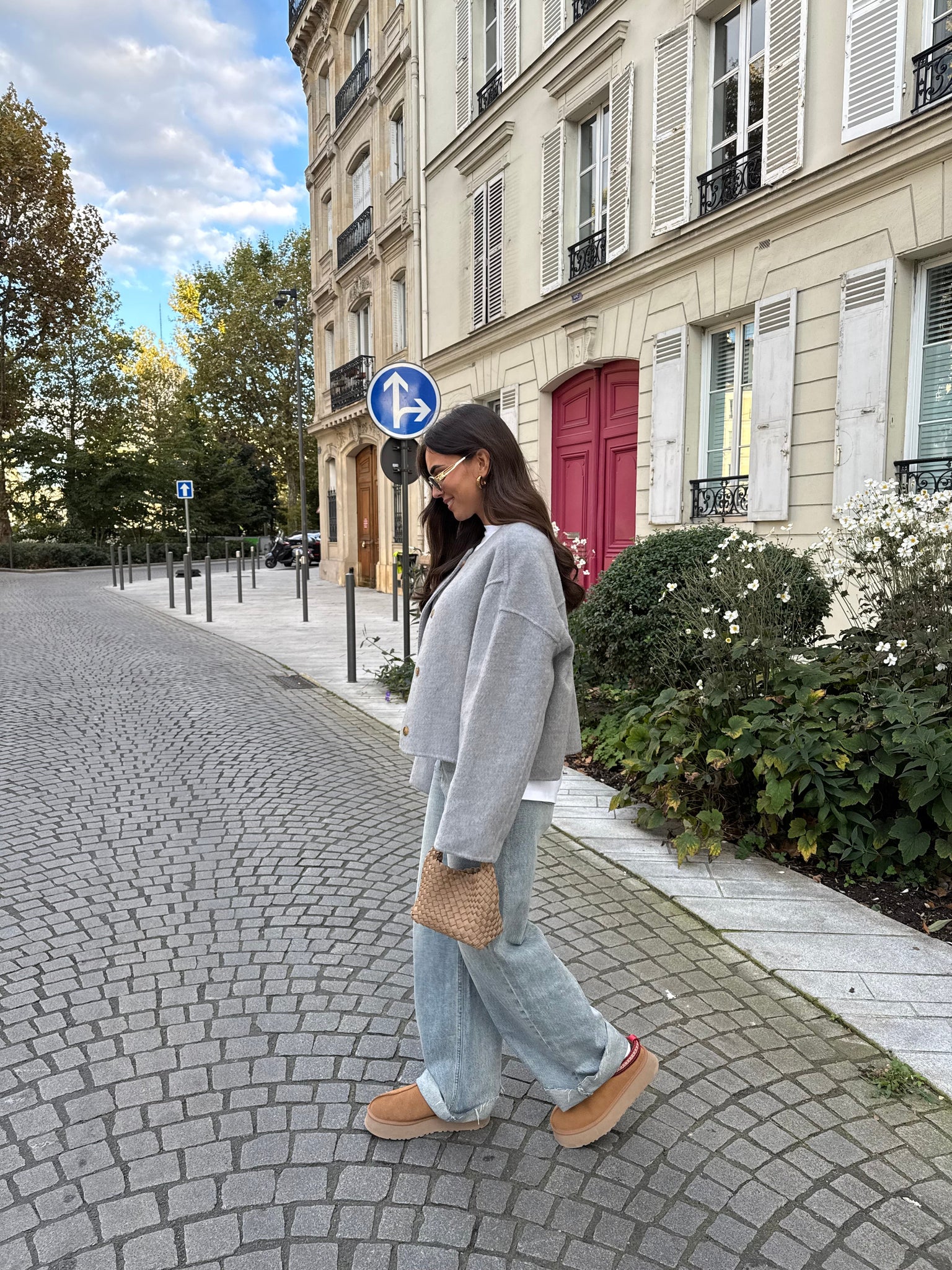 Manteau MINA court gris claire