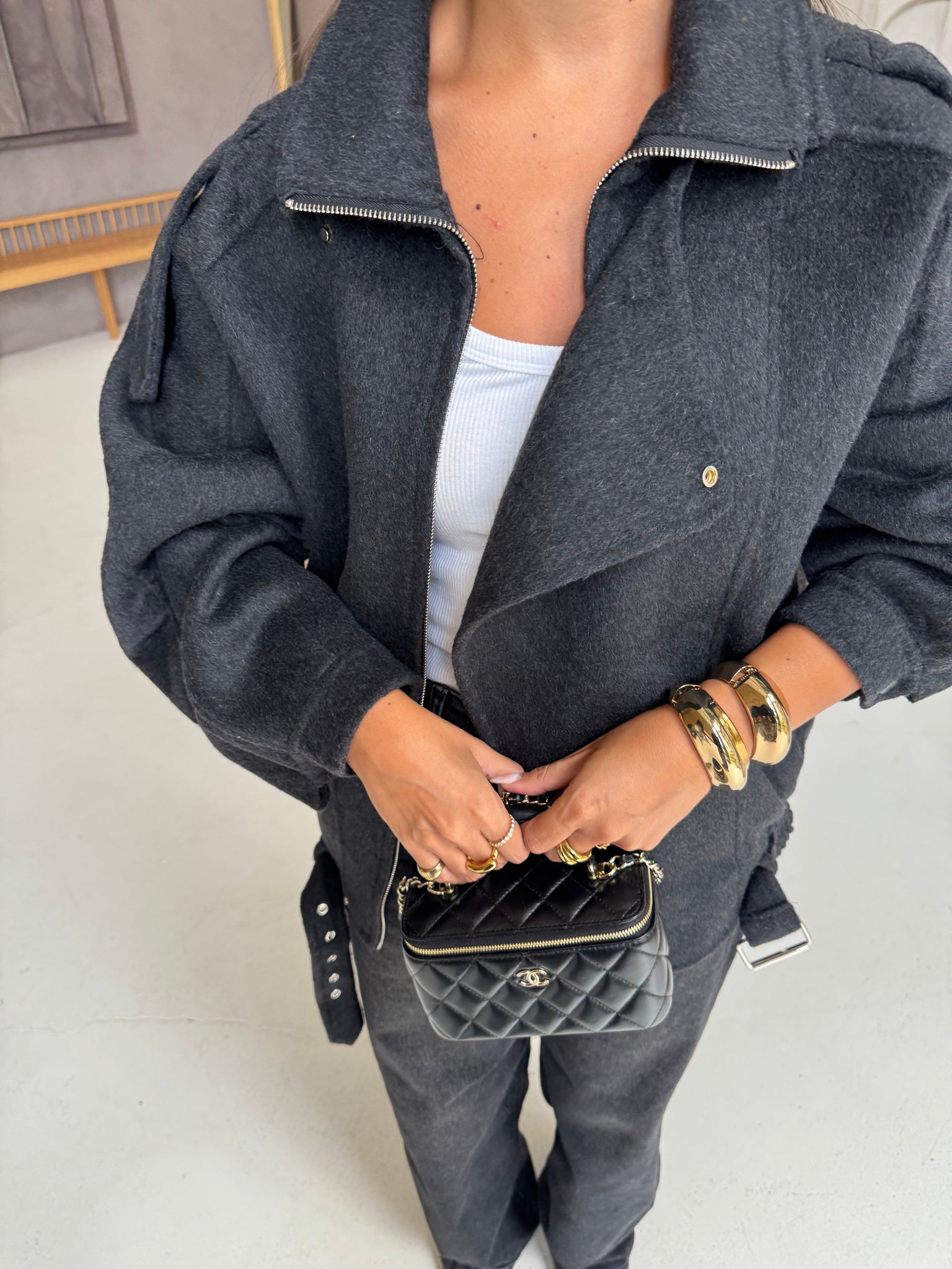 Bombers GLADYS laine gris