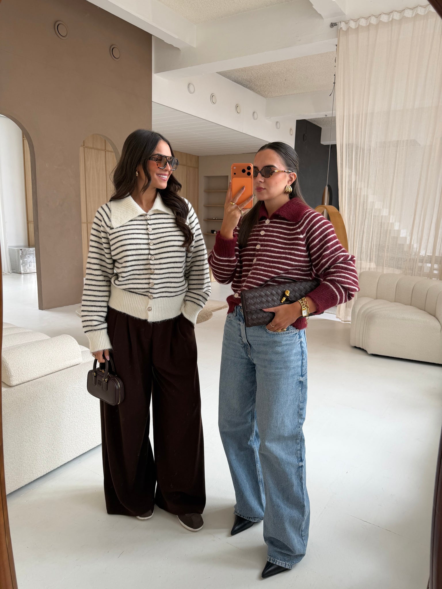 Pull rayures gilet blanc (6230)