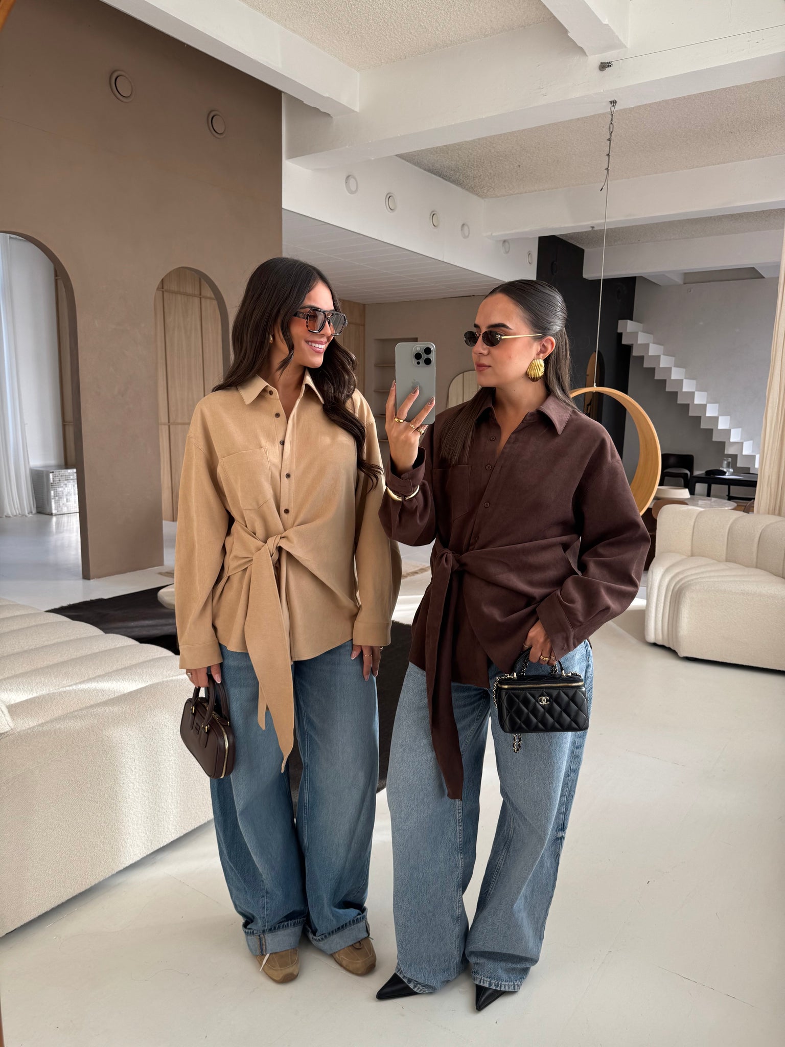 Chemise à nouer camel (MA7739)