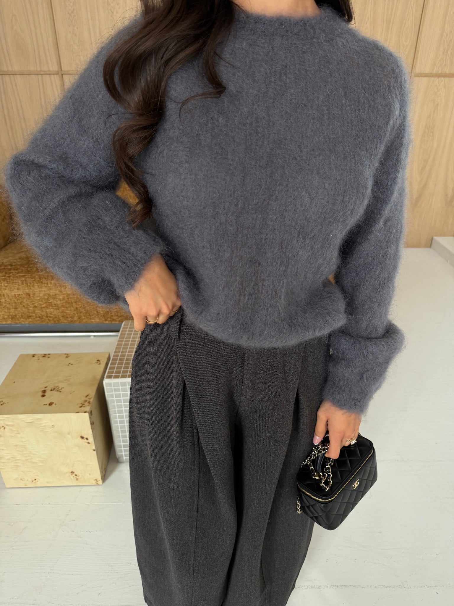 Pull KID mohair gris (28007)